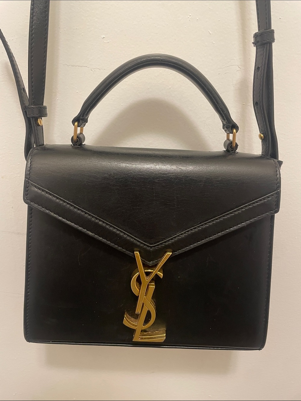 CASSANDRA MINI TOP HANDLE BAG IN GRAIN DE POUDRE EMBOSSED LEATHER - Picture 2 of 10